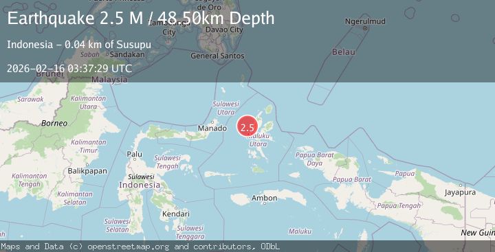 Map of Halmahera, Indonesia