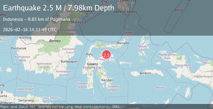 Map of Minahassa Peninsula, Sulawesi
