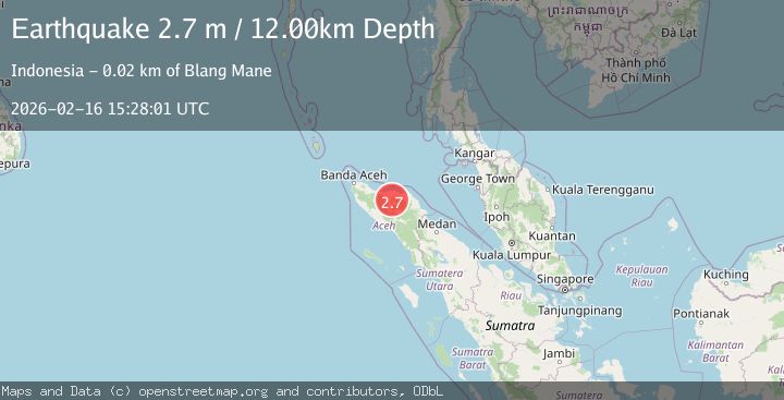 Map of Northern Sumatra, Indonesia