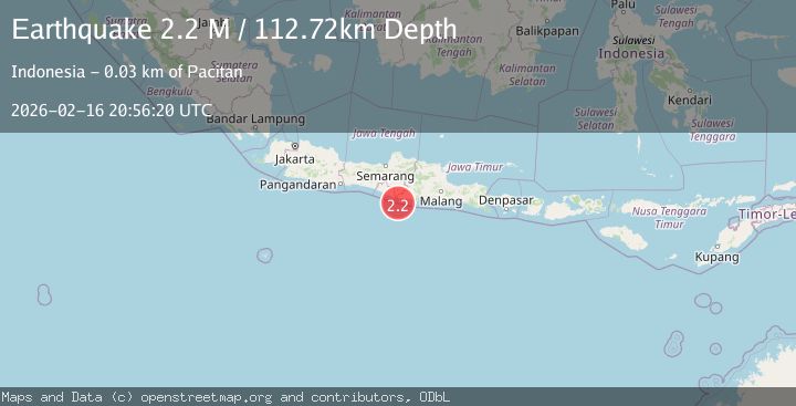 Map of Java, Indonesia