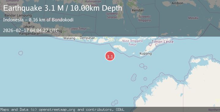 Map of South of Sumbawa, Indonesia