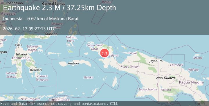 Map of West Papua Region, Indonesia