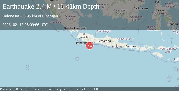 Map of Java, Indonesia