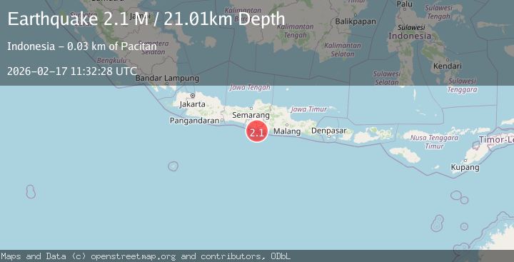 Map of Java, Indonesia