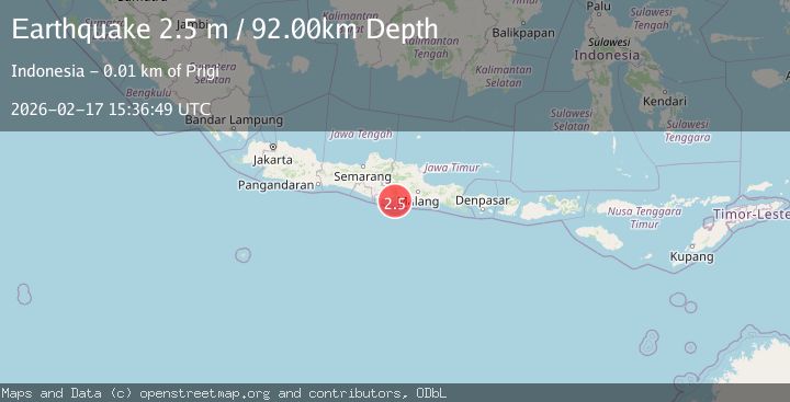 Map of Java, Indonesia