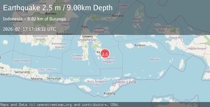 Map of Sulawesi, Indonesia