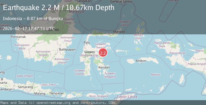 Map of Sulawesi, Indonesia