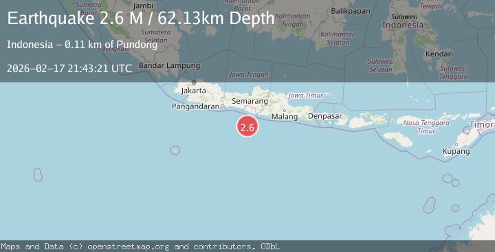 Map of Java, Indonesia