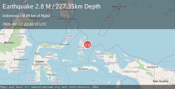 Map of Halmahera, Indonesia