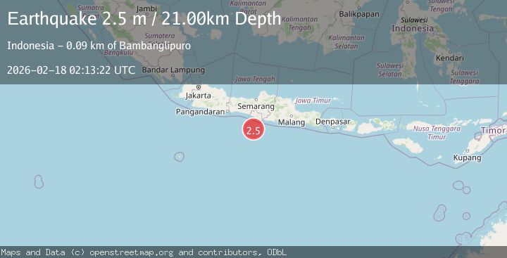 Map of Java, Indonesia