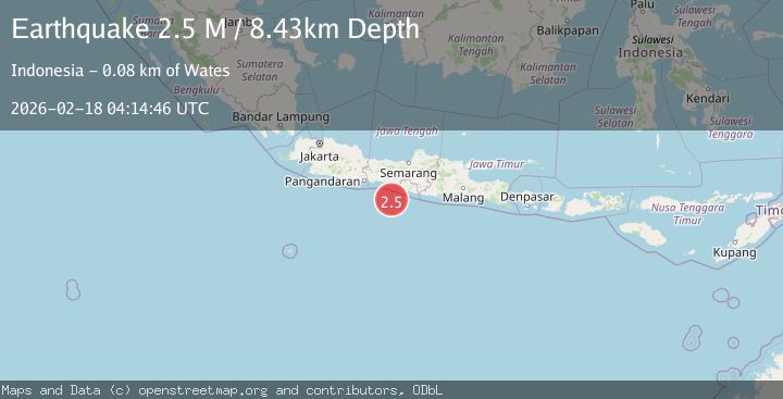 Map of Java, Indonesia