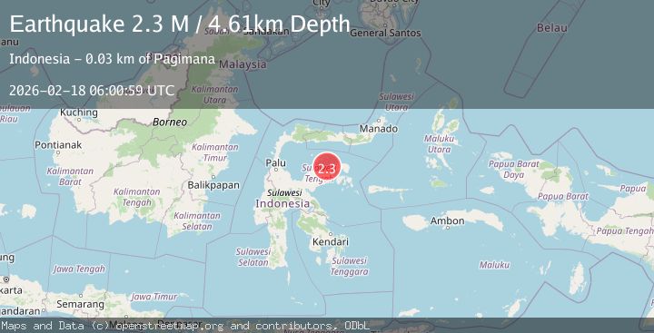 Map of Minahassa Peninsula, Sulawesi
