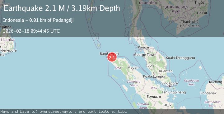 Map of Northern Sumatra, Indonesia