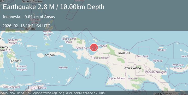 Map of West Papua Region, Indonesia