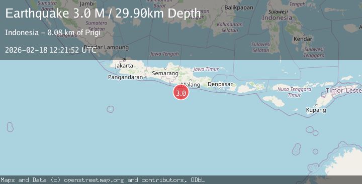 Map of Java, Indonesia