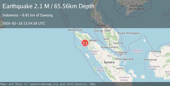 Map of Northern Sumatra, Indonesia