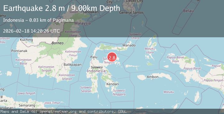 Map of Minahassa Peninsula, Sulawesi