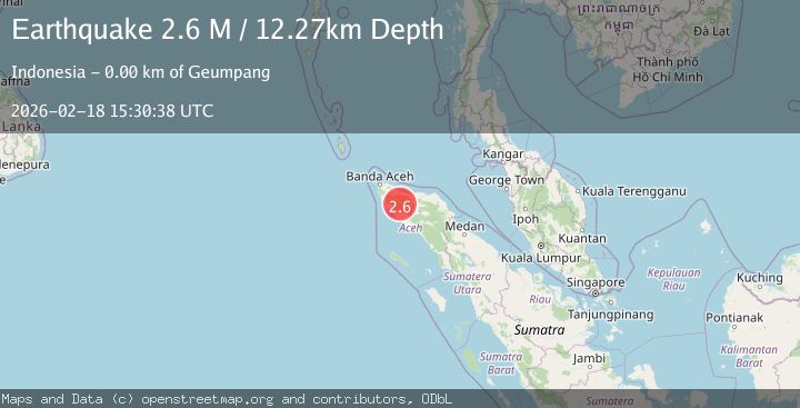 Map of Northern Sumatra, Indonesia