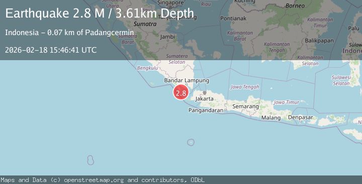 Map of Sunda Strait, Indonesia
