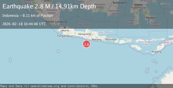 Map of Java, Indonesia