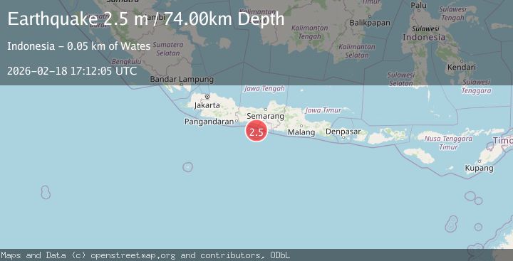 Map of Java, Indonesia