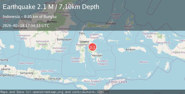 Map of Sulawesi, Indonesia