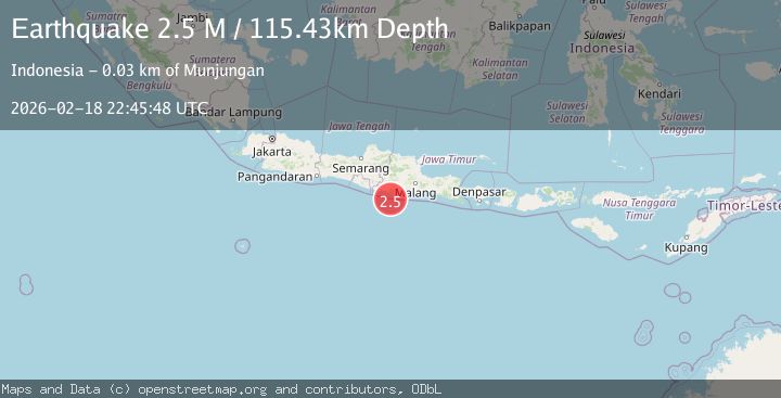 Map of Java, Indonesia