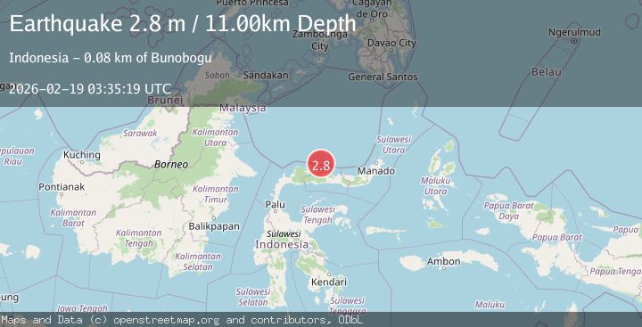 Map of Minahassa Peninsula, Sulawesi