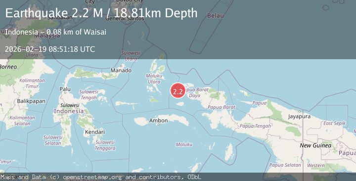 Map of Halmahera, Indonesia