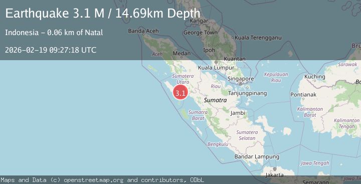 Map of Northern Sumatra, Indonesia