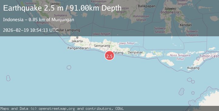 Map of Java, Indonesia