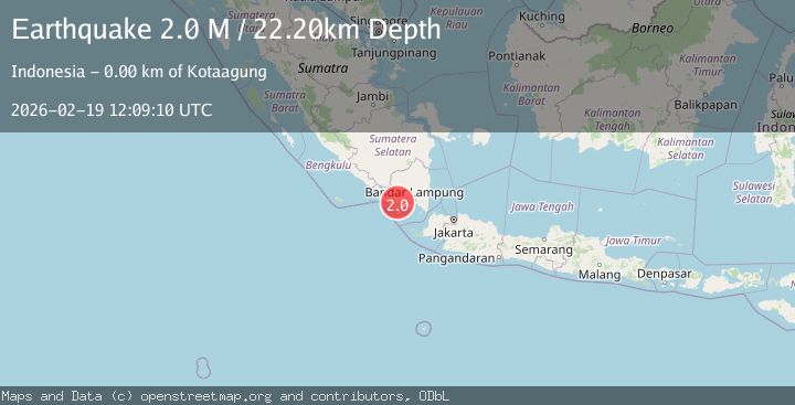 Map of Southern Sumatra, Indonesia