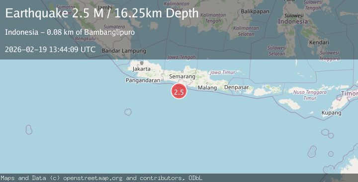 Map of Java, Indonesia