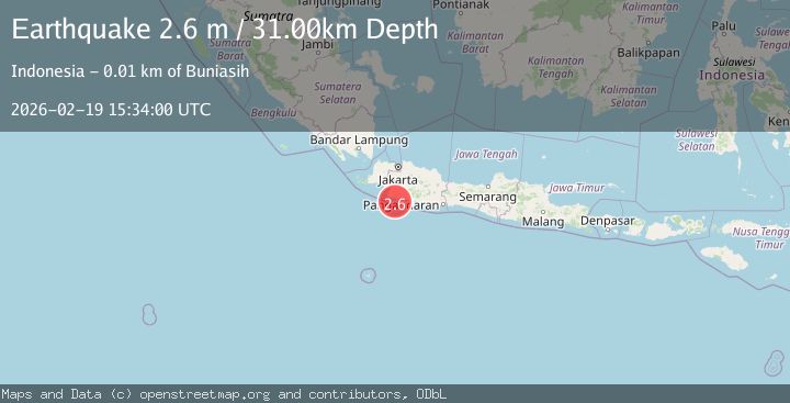 Map of Java, Indonesia