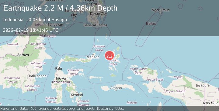 Map of Halmahera, Indonesia