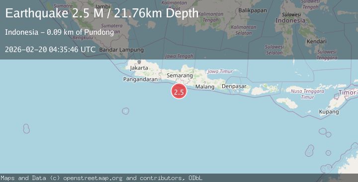 Map of Java, Indonesia