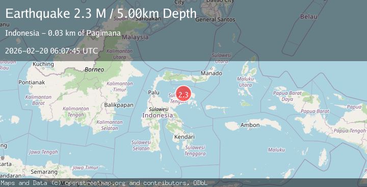 Map of Minahassa Peninsula, Sulawesi