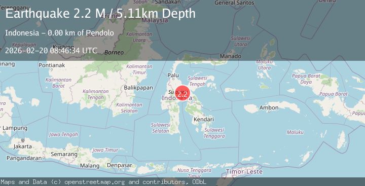 Map of Sulawesi, Indonesia