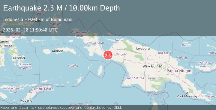 Map of West Papua Region, Indonesia