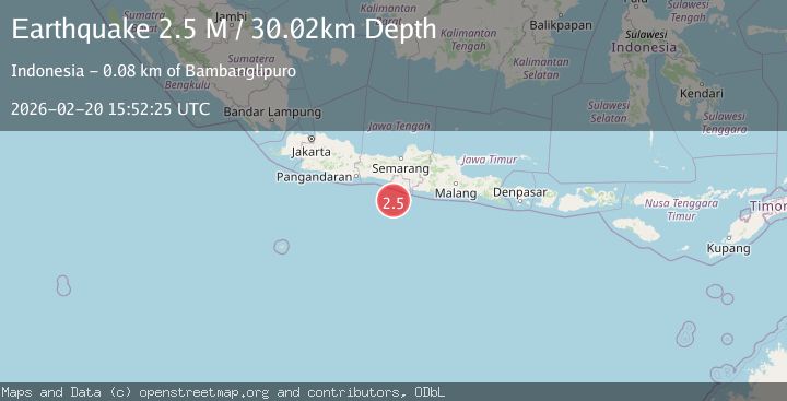 Map of Java, Indonesia