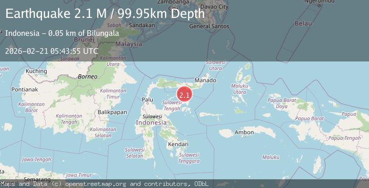 Map of Minahassa Peninsula, Sulawesi