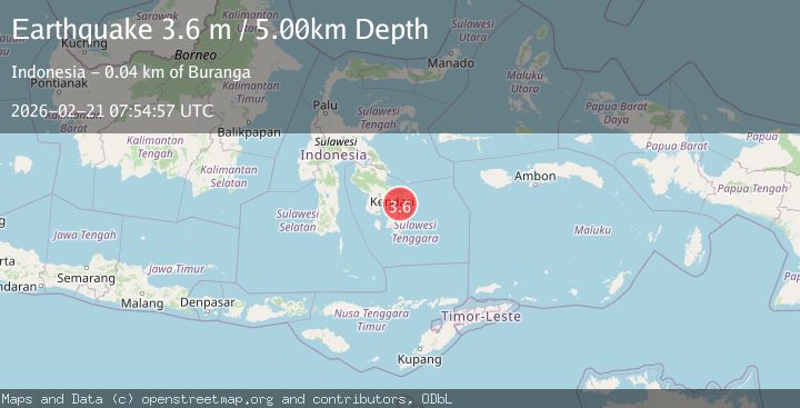 Map of Sulawesi, Indonesia