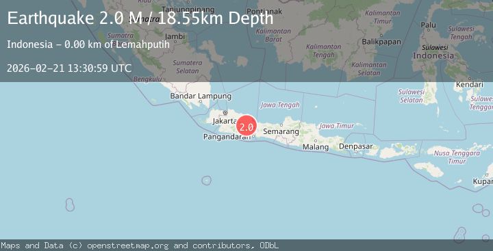 Map of Java, Indonesia