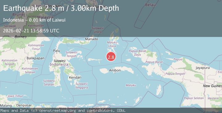Map of Halmahera, Indonesia