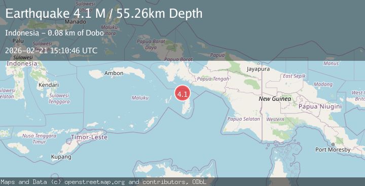 Map of Aru Islands Region, Indonesia