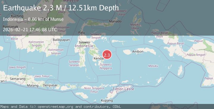 Map of Sulawesi, Indonesia