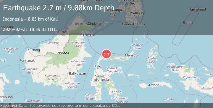 Map of Minahassa Peninsula, Sulawesi