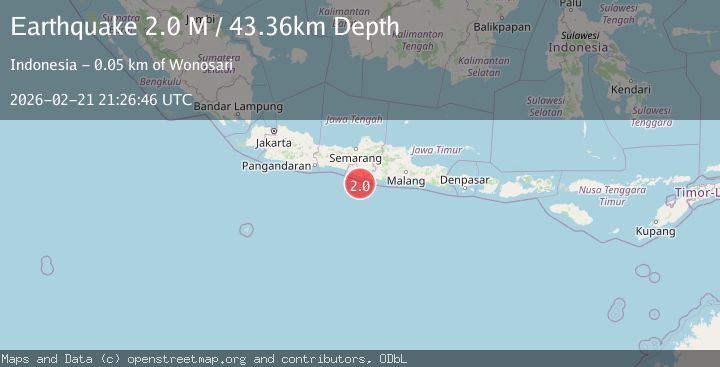 Map of Java, Indonesia