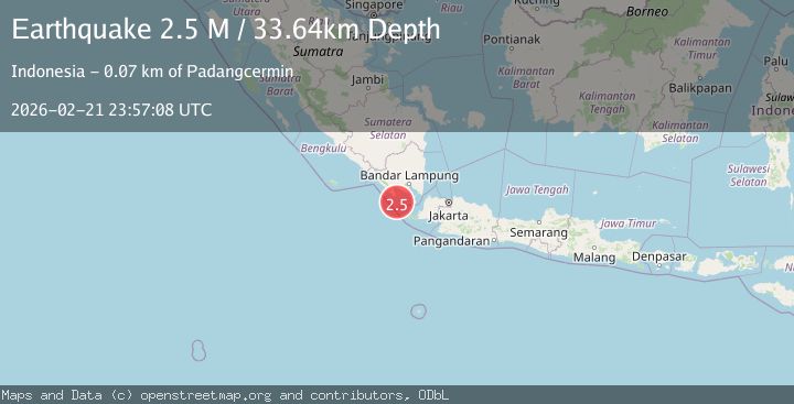 Map of Sunda Strait, Indonesia
