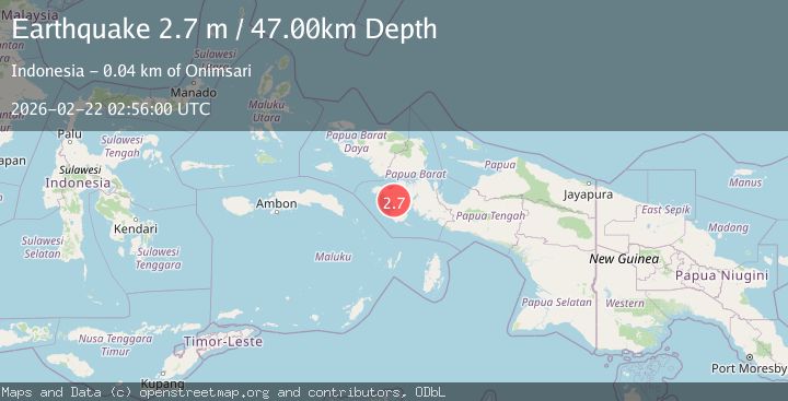 Map of West Papua Region, Indonesia